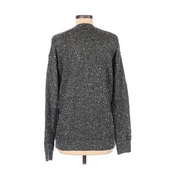 ATM NWT Charcoal Gray Sequin Button Cardigan Sweater Long Sleeve V-Neck Size XS - Picture 3 of 9